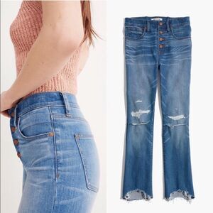 Madewell Cali Demi boot Jeans Bronson Button fly